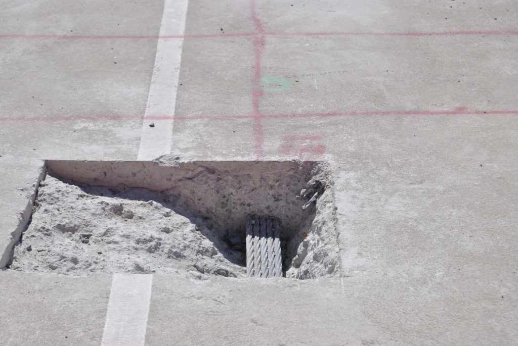 Rebar found by concrete scanner